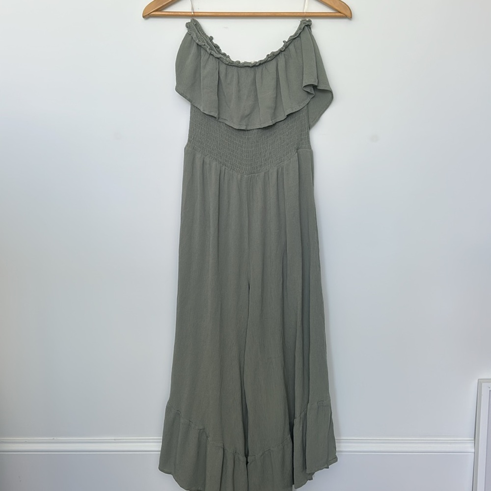 ILLA ILLA Olive Green Sleeveless Ruffle Pantsuit - Picture 5 of 5